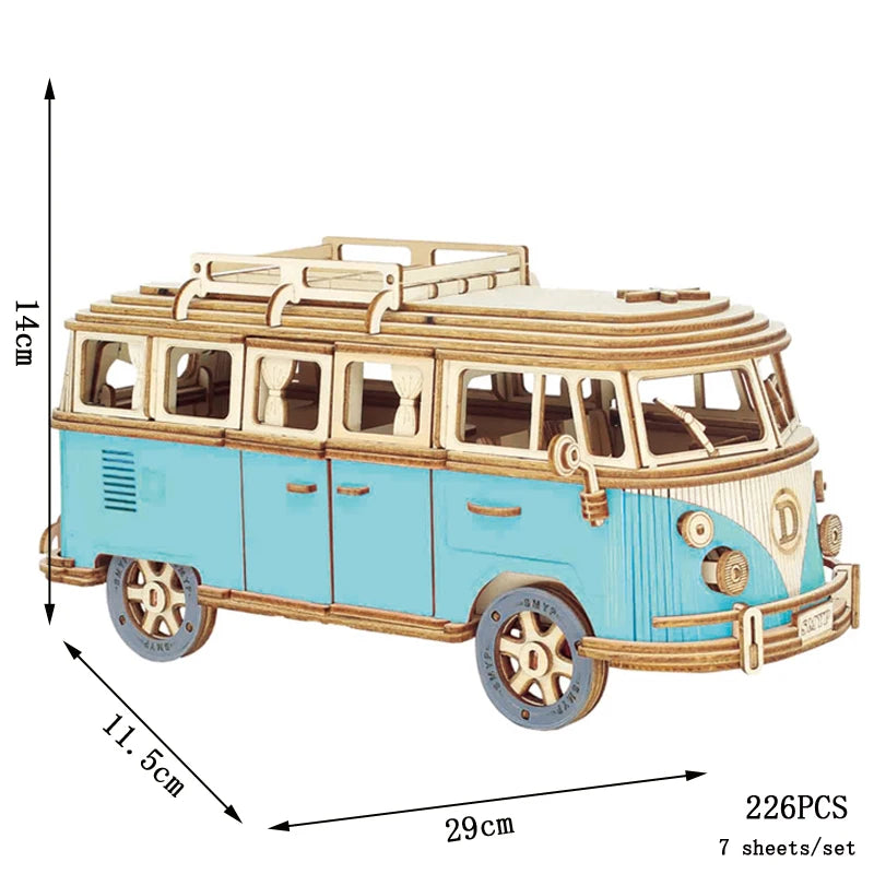 3D Wooden Puzzle Volkswagen Camper van